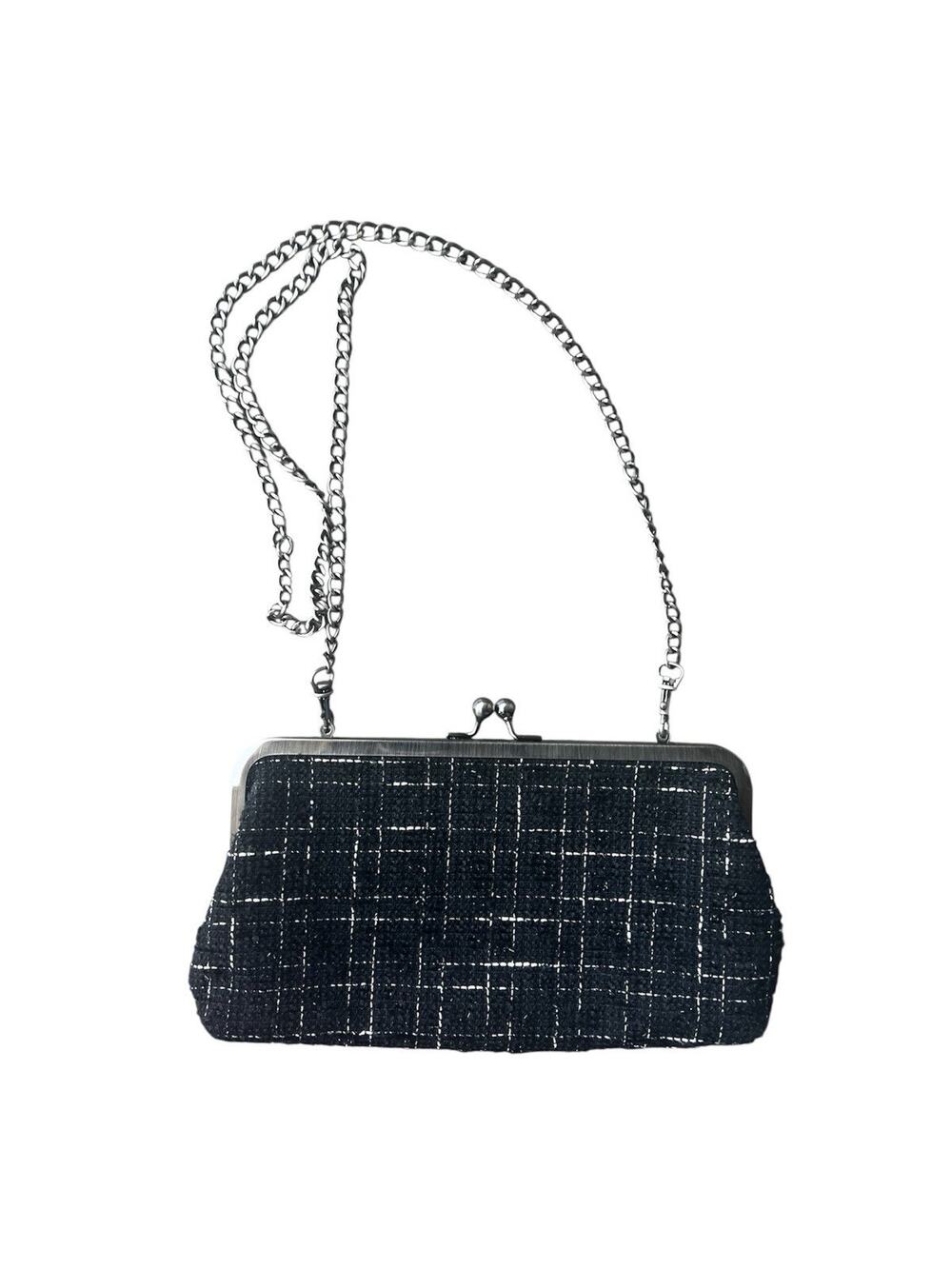 Patricia Nash Kiss Lock Tweed Bag Shoulder Convertible Clutch Boucle